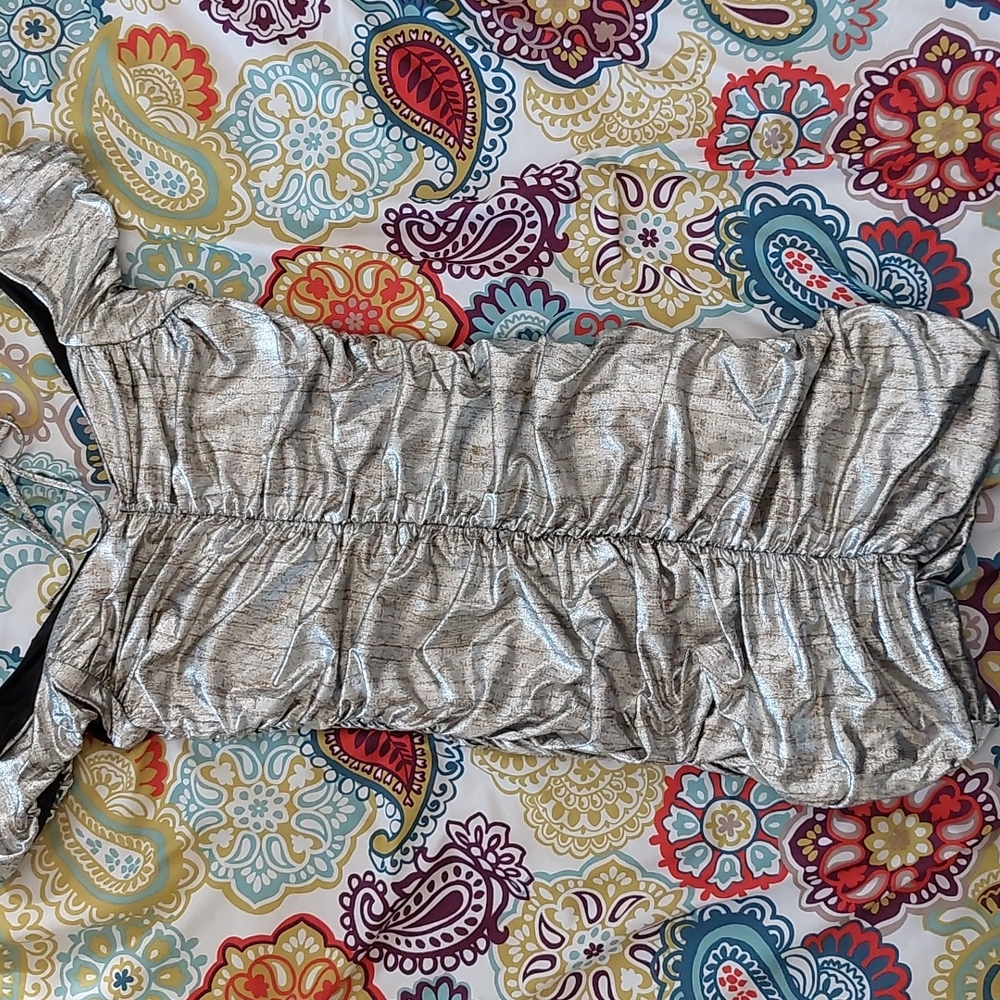 Silver spandex ruched dress